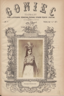 Goniec Teatralny : pismo illustrowane poświęcone teatrowi, sztukom pięknym i sportowi. R.1, № 18 (3 maja 1877)