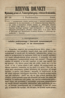 Dziennik Rolniczy : wydawany przez c. k. Towarzystwo gosp.-rolnicze Krakowskie. 1868, Ner 19 (1 października)