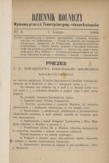 Dziennik Rolniczy : wydawany przez c. k. Towarzystwo gosp.-rolnicze Krakowskie. 1869, Ner 3 (1 lutego)