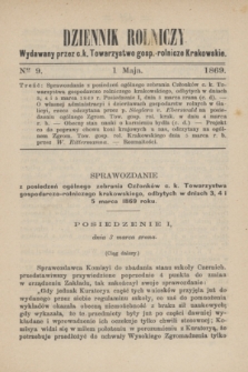 Dziennik Rolniczy : wydawany przez c. k. Towarzystwo gosp.-rolnicze Krakowskie. 1869, Ner 9 (1 maja)