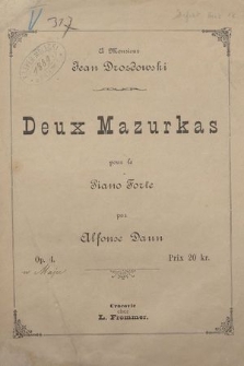 Deux Mazurkas : op. 4 : pour le piano forte