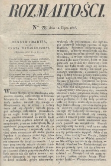 Rozmaitości : oddział literacki Gazety Lwowskiej. 1826, nr 28