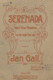 Serenada : na chór męski i Tenor solo