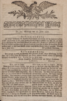 Schlesische privilegirte Zeitung. 1817, No. 70 (16 Juni) + dod.