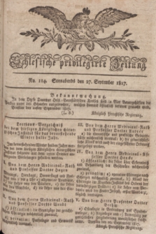 Schlesische privilegirte Zeitung. 1817, No. 114 (27 September) + dod.