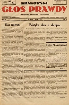 Krakowski Głos Prawdy : czasopismo niezależne i bezpartyjne. 1932, nr 1