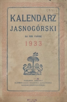 Kalendarz Jasnogórski. 1933 