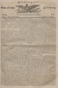 Privilegirte Schlesische Zeitung. 1846, № 210 (9 September) + dod.