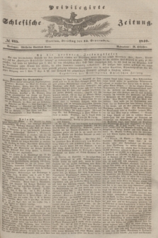 Privilegirte Schlesische Zeitung. 1846, № 215 (15 September) + dod.