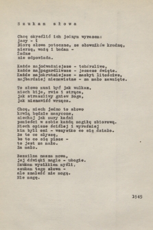 Wiersze z lat 1945-1950 przygotowane do tomu „Czarna piosenka”