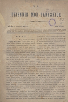 Dziennik Mód Paryskich. R.6, Nro 1 (1 stycznia 1845)