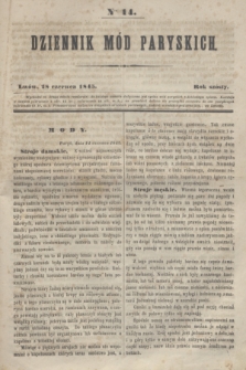 Dziennik Mód Paryskich. R.6, Nro 14 (28 czerwca 1845)