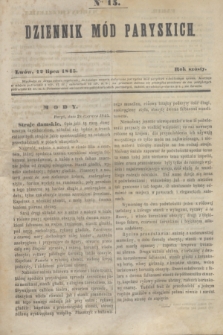 Dziennik Mód Paryskich. R.6, Nro 15 (12 lipca 1845)