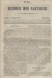 Dziennik Mód Paryskich. R.6, Nro 17 (9 sierpnia 1845)
