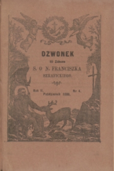 Dzwonek III Zakonu S. O. N. Franciszka Serafickiego. R.2, nr 4 (październik 1886)