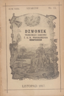 Dzwonek Trzeciego Zakonu Ś. O. N. Franciszka Serafickiego. R.31, nr 13 (listopad 1917)