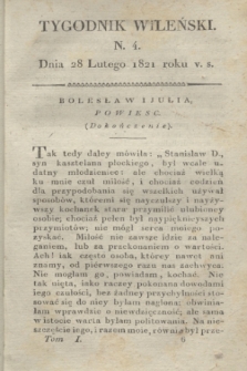 Tygodnik Wileński. T.1, N. 4 (28 lutego 1821)