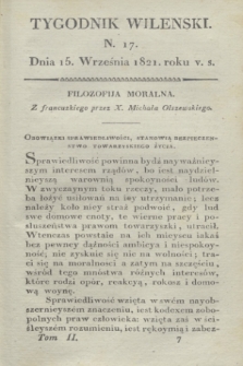 Tygodnik Wileński. T.2, N. 17 (15 września 1821)