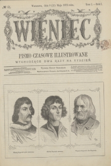 Wieniec : pismo czasowe illustrowane. R.1, T.1, № 41 (21 maja 1872)