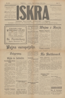 Iskra : dziennik polityczny, społeczny i literacki. R.5, № 256 (29 września 1914)