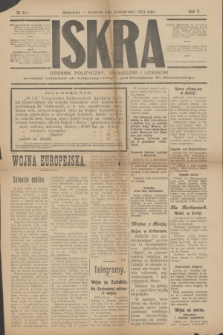 Iskra : dziennik polityczny, społeczny i literacki. R.5, № 261 (4 października 1914)