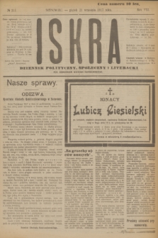 Iskra : dziennik polityczny, społeczny i literacki. R.8, № 215 (21 września 1917)