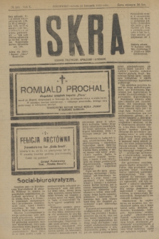 Iskra : dziennik polityczny, społeczny i literacki. R.10, № 262 (22 listopada 1919)
