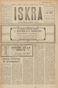 Iskra : dziennik polityczny, społeczny i literacki. R.12, № 6 (26 lutego 1921)