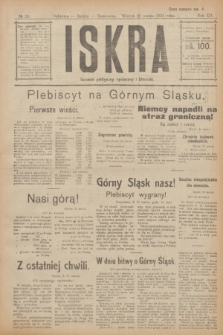 Iskra : dziennik polityczny, społeczny i literacki. R.12, № 26 (22 marca 1921)