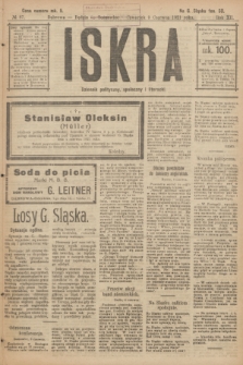 Iskra : dziennik polityczny, społeczny i literacki. R.12, № 87 (9 czerwca 1921)