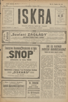 Iskra : dziennik polityczny, społeczny i literacki. R.12, nr 108 (7 lipca 1921)