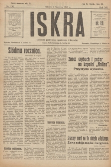Iskra : dziennik polityczny, społeczny i literacki. R.12, nr 130 (2 sierpnia 1921)