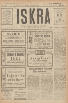 Iskra : dziennik polityczny, społeczny i literacki. R.12, nr 133 (5 sierpnia 1921)