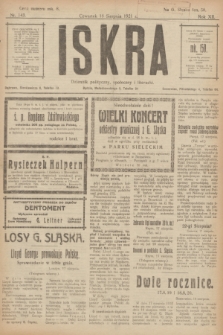 Iskra : dziennik polityczny, społeczny i literacki. R.12, nr 143 (18 sierpnia 1921)