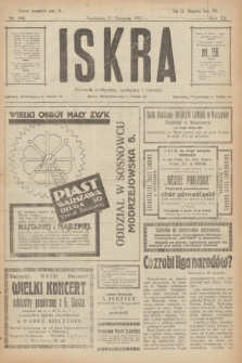 Iskra : dziennik polityczny, społeczny i literacki. R.12, nr 146 (21 sierpnia 1921)