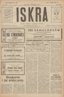Iskra : dziennik polityczny, społeczny i literacki. R.12, nr 155 (1 września 1921)