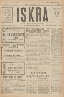Iskra : dziennik polityczny, społeczny i literacki. R.12, nr 156 (2 września 1921)