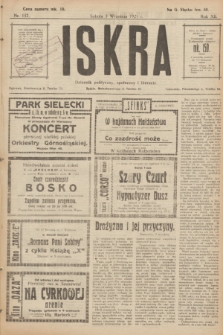 Iskra : dziennik polityczny, społeczny i literacki. R.12, nr 157 (3 września 1921)
