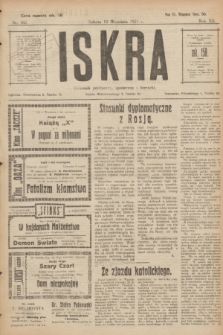 Iskra : dziennik polityczny, społeczny i literacki. R.12, nr 162 (10 września 1921)