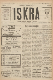 Iskra : dziennik polityczny, społeczny i literacki. R.12, nr 163 (11 września 1921)