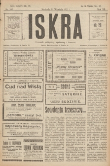 Iskra : dziennik polityczny, społeczny i literacki. R.12, nr 169 (18 września 1921)