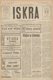 Iskra : dziennik polityczny, społeczny i literacki. R.12, nr 174 (24 września 1921)