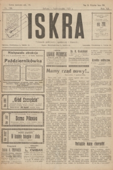 Iskra : dziennik polityczny, społeczny i literacki. R.12, nr 180 (1 października 1921)