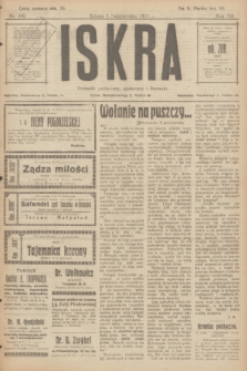 Iskra : dziennik polityczny, społeczny i literacki. R.12, nr 186 (8 października 1921)