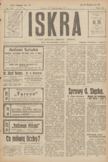 Iskra : dziennik polityczny, społeczny i literacki. R.12, nr 192 (15 października 1921)