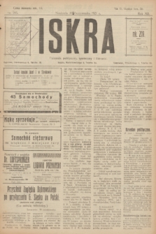 Iskra : dziennik polityczny, społeczny i literacki. R.12, nr 205 (30 października 1921)