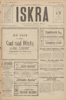 Iskra : dziennik polityczny, społeczny i literacki. R.12, nr 207 (3 listopada 1921)