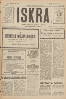 Iskra : dziennik polityczny, społeczny i literacki. R.12, nr 210 (6 listopada 1921) + dod.