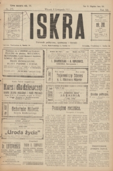 Iskra : dziennik polityczny, społeczny i literacki. R.12, nr 211 (8 listopada 1921)