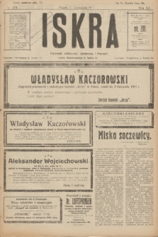 Iskra : dziennik polityczny, społeczny i literacki. R.12, nr 214 (11 listopada 1921)